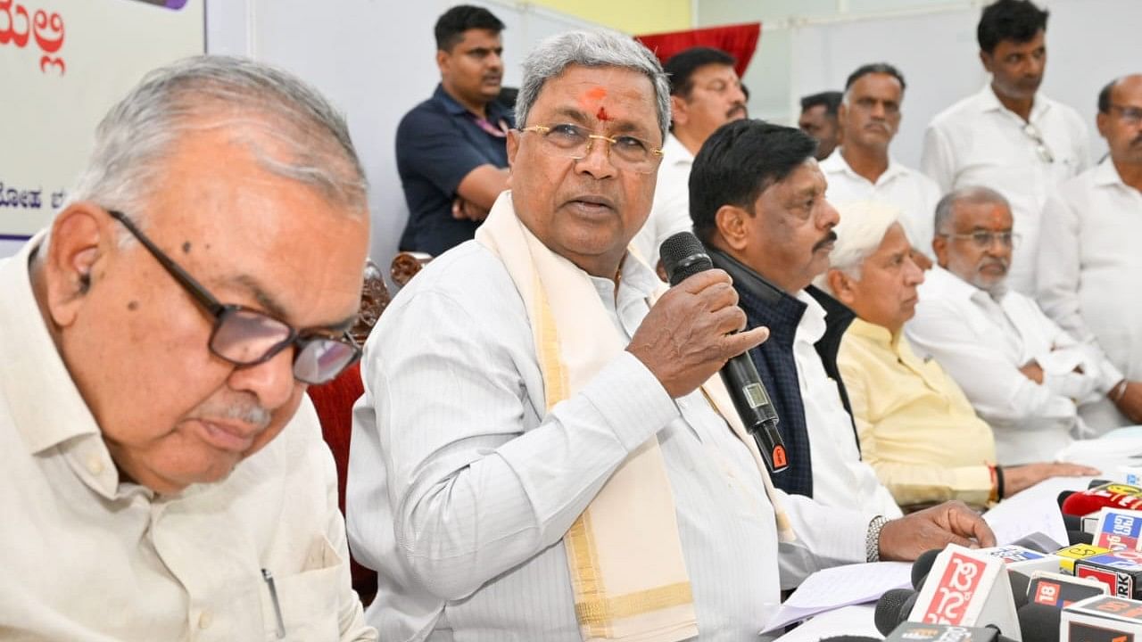 <div class="paragraphs"><p>Chief Minister Siddaramaiah speaks at the first meeting of Sri Chamundeshwari Temple Development Authority atop Chamundi Hills in Mysuru on Tuesday. </p></div>